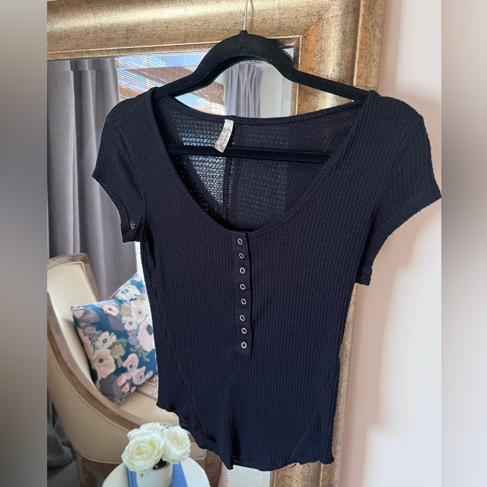 Free people sheer too with gold buttons